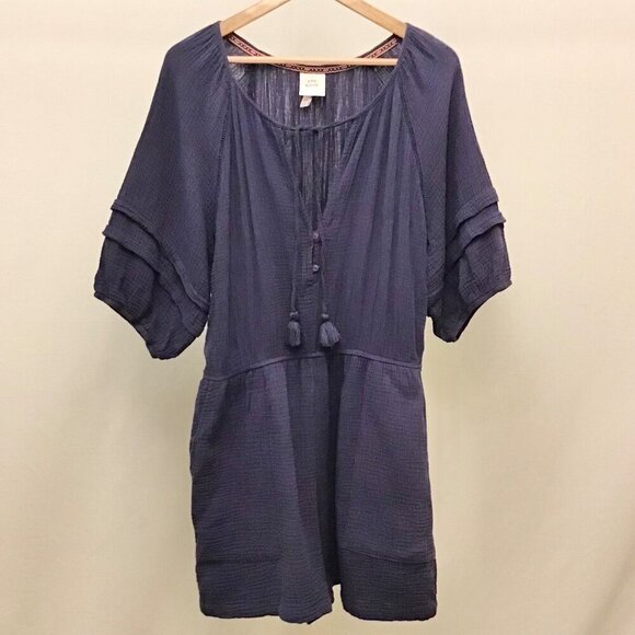 Knox Rose XXL Women’s Romper Navy Blue One Piece Gauze Shorts Top - Picture 2 of 9